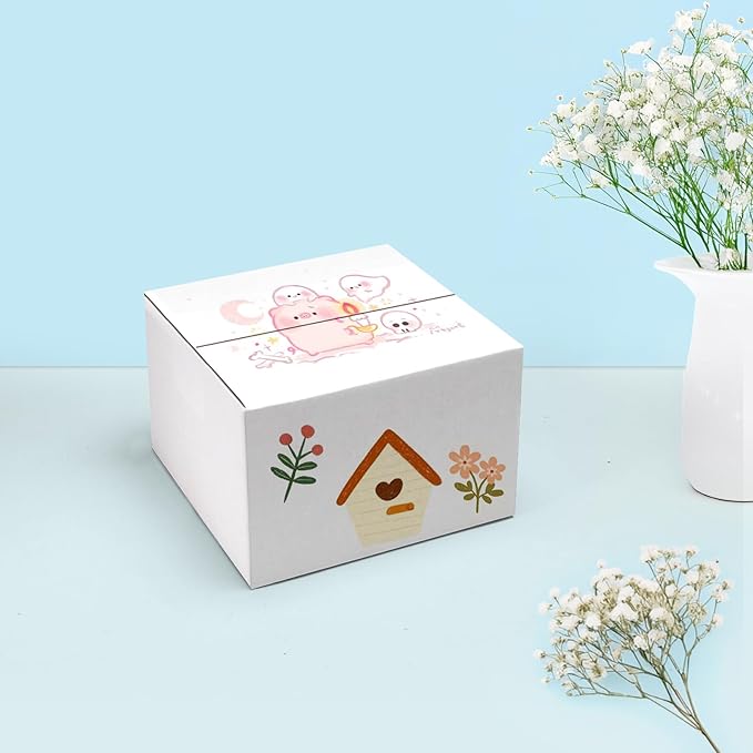 25 Packs Small Shipping Boxes 8x8x6 Inches, White Corrugated Cardboard Box for Shipping, Packing, Business, DIY