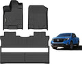 AIPOIL® Floor Mats for Honda Ridgeline 2017-2025 2026 Fits 1st & 2nd Row TPE All Weather Anti-Slip Floor Liners Full Set Custom Car Mats Accessories, Black