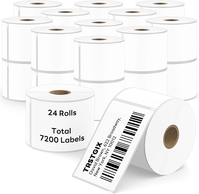 Compatible DYMO 30256 (2-5/16" x 4") Direct Thermal Shipping Labels, Large Barcode & Address Labels Replacement for DYMO LabelWriter 450, 4XL, Rollo, Zebra (24 Rolls / 7200 Labels), TRSTGIX