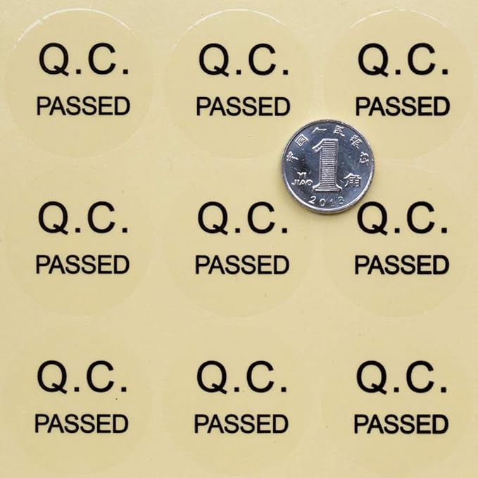 QC Passed Label Sticker Clear PVC Material Diameter 3CM Large Size QC Adhesive Sticker (500)