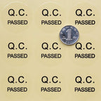 QC Passed Label Sticker Clear PVC Material Diameter 3CM Large Size QC Adhesive Sticker (1000)