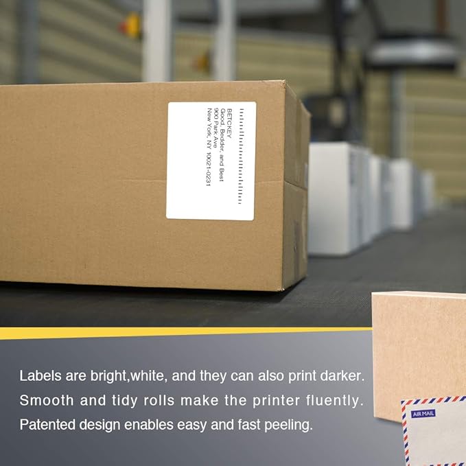 BETCKEY - 4" x 3" (102 mm x 76 mm) Shipping & Multipurpose Labels Compatible with Zebra & Rollo Label Printer,Premium Adhesive & Perforated [1 Rolls, 500 Labels]