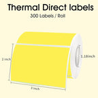STARLIBOO 3x2 inch Color Direct Thermal Label Stickers for Shipping, Barcode, Address, Compatible with Rollo Label Printer & Zebra Desktop Printers (Yellow)