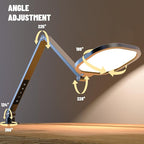 Desk Lamps for Home Office, Eye-Caring Led Desk Light with Clamp, Dimmable Zoom Lighting with 3 Colors & 10 Brightness, Computer Ring Lights for Video Calls,Conference Meeting, Reading, CRI>95