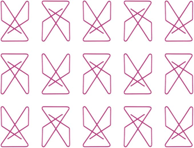 JAM PAPER Colorful Butterfly Clips - Pink Paper Clamps - 15/Pack