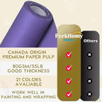PerkHomy 24" x 1,440" (120') Purple Kraft Paper Roll for Craft Bulletin Board Paper Art Table Covering Crafting Gift Wrapping Bouquet Packing Parcel 80GSM 55LB (Purple, 24" x 120')
