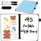 A5 Portable White Board Dry Erase, 8.4 x 6 inch Double Sided Folding Whiteboards with 2 Pens, Small Dry Erase Board Notebook for Study, Doodling, Meeting, Planning