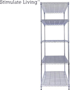 48"x24"x72" Prime Heavy Duty Chrome 5-Tier Steel Wire Shelving NSF 4000 LBS MAX Capacity Storage Rack for Commercial, School, Home, Garage, Warehouse, Industrial, and Hospital Uses (with Wheels)