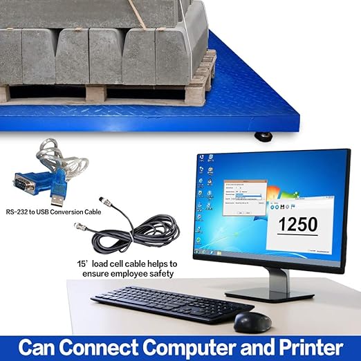 Industrial Floor Scale, 48" x 72", 5000LB/0.5LB, PEC Focus on Industry for 60 Years