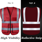 BeautyWill 10/20 Pack Custom Logo Safety Vest,Bulk High Visibility Class 2 Reflective Work Vests