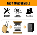 2 Drawer File Cabinet, Metal Two Drawer Vertical File Cabinets with Lock, 18" D Black Storage Filing Cabinet for Home Office, Steel Light Duty Storage for Letter-Size Files, Assembly Required