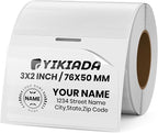 Clear Thermal Labels Vinyl 2 × 3 Inch Self-Adhesive Rectangle Stickers Roll Waterproof Printer Direct Decals Package Seal for QR Code Envelope Office Retail Home 300 PCS