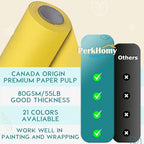 PerkHomy 48" x 1,440" (120') Lemon Yellow Kraft Paper Roll for Craft Bulletin Board Paper Art Table Covering Crafting Gift Wrapping Bouquet Packing Parcel 80GSM 55LB (Lemon Yellow, 48" x 120')
