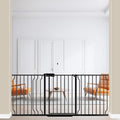 ALLAIBB Extra Wide Pressure Mount Baby Gate Auto Close Black Metal Child Dog Pet Safety Gates with Walk Through for Stairs,Doorways,Kitchen and Living Room (62.20-71.26"/158-181cm)