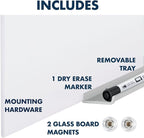 Quartet Magnetic Dry Erase Board, 48" x 36" Glass White Board for Wall, Frameless, InvisaMount, White (Q25F01IMW)