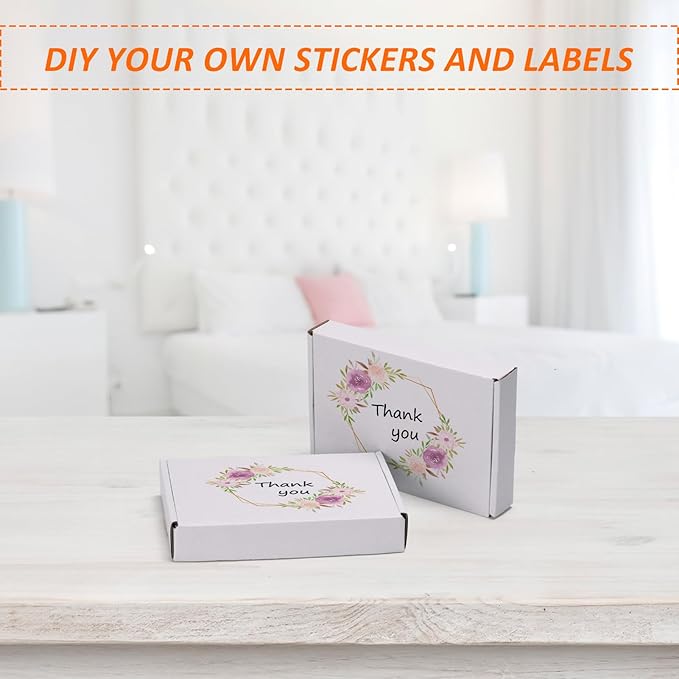 HORLIMER 6x4x1 inches Shipping Boxes Set of 50, White Corrugated Cardboard Box Literature Mailer