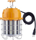 LED Temporary Work Light 100W with 15FT Cord, LED Construction Lights 12,000lm 5000K Daylight Stainless Steel Guard Portable Hanging Work Lighting Workshop Jobsite Light Outdoor