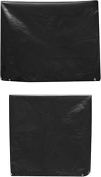 QWORK Pallet Cover, 2 Pack Heavy Duty Outdoor PE Waterproof Pallet Cover, 12 Mil Thick, 4 Ft. x 5 Ft. x 4 Ft, Perforated Roll, Protects Pallets, AC Units, Generators, Patio Furniture, Black