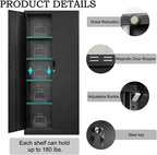 Metal Storage Cabinet, 72 Inch Tall Metal Storage Cabinet with Doors and Shelves, Pantry Cabinets for Kitchen Storage, Garage Cabinet for Living, Dining Room, Assemble Required.