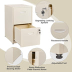 Filing Cabinet 2 Drawer with Lock, Under Desk Metal Filing Cabinet, Two Drawer Vertical File Cabinets Suitable for Letter-Size Files, Light Duty Metal File Storage for Home Office - Assembly Required