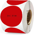 2 Inch Red Round Thermal Labels,600 Labels/Roll,Self-Adhesive Circle Inventory Stickers, Multi-Purpose Round Roll Thermal Printing Stickers for Business and Domestic Use