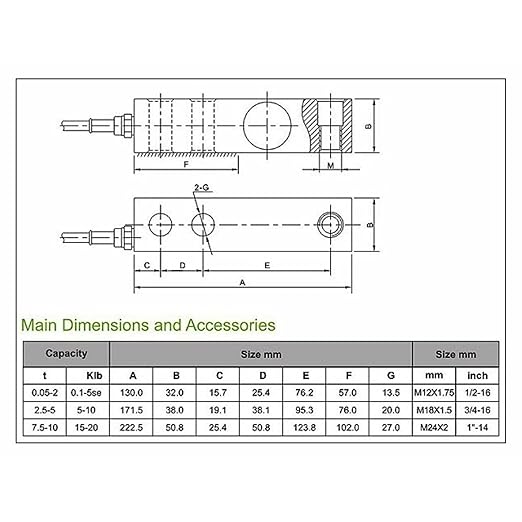 Liberty GX-1-4k lb NTEP (Small Envelope) Shear Beam Load Cell Sensors for Platform Floor Scale with Feet & Spacers | Alloy Steel