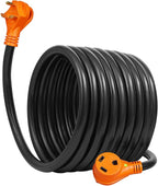 VEVOR 30 Amp RV Extension Cord, 25 ft, Heavy Duty STW 10/3 AWG RV Power Cord, NEMA TT-30R Female NEMA TT-30P Male Plug, for RVs, Generators, Campers, ETL Listed