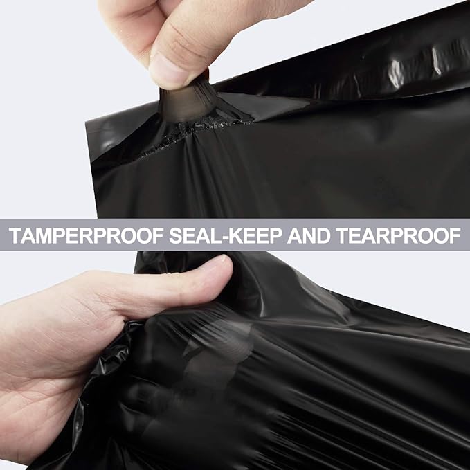 UCGOU Poly Mailers 14.5x19 Inch Black 200 Pack Large Shipping Bags #7 Strong Thick Mailing Envelopes Self Sealing Adhesive Waterproof and Tear Proof Boutique Packaging Postal for Clothing