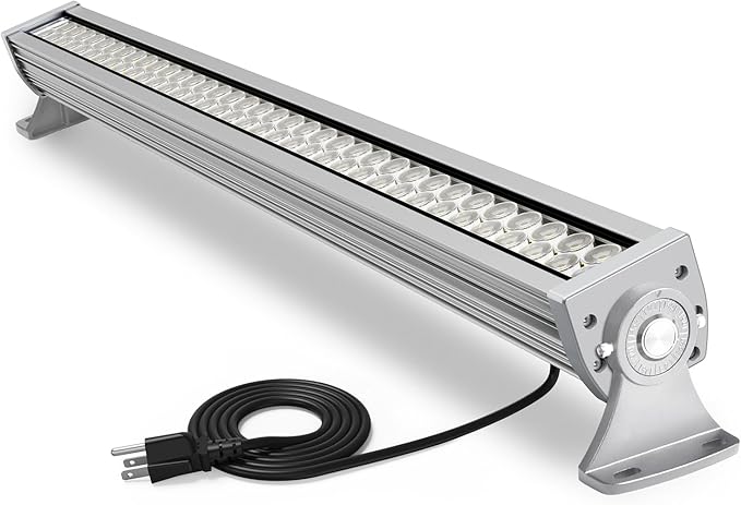 LED Work Light Bar, 80W 7200lm 5700K 40in Linear Shop Lights 35°Beam Angle Spotlight with On/Off Switch, Adjustable Bracket for Workbench, Billiard Table, Warehouse, Garage, Shop, Factory (Silver)