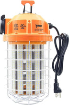 100W LED Temporary Work Light Fixture 16000 Lumen Daylight White 5000K, IP64 Dust & Waterproof, Stainless Steel Protective Cover for High Bay Construction Jobsite Workshop