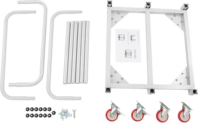 Steel Panel Truck, 1400lbs Heavy Duty Lumber Drywall Dolly Cart with 4" Swivel Casters, Table Dolly with Crossbeam & 3 Side Handrails for Garage, Home, Warehouse, 31" L X 28" W X 35" H (Grey)