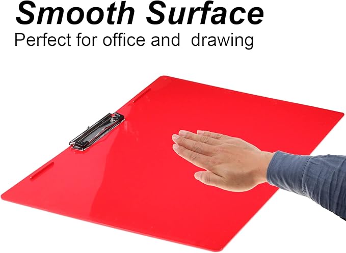 Acocony 11x17 Clipboard Landscape Extra Large Clipboard Low Profile Clip 11 x 17 Clipping Board Plastic Red Pack of 1