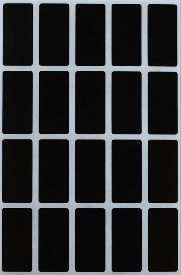 Royal Green Black Rectangle Stickers 1.57inch x 0.75 inch Rectangular Labels (40mm x 19mm) - 100 Pack