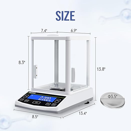 Analytical Balance 500g×0.001g Lab Scale 0.001g Accuracy High Precision Laboratory Scale with Windshield RS232 Interface Laboratory Balance (500g,1mg)