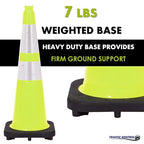 380 Pack 28" Inch Lime Traffic Safety Cones with Dual Reflective Collars - High Visibility Industrial Pylons Traffic Cones for Road, Parking Lots, Driving, Construction