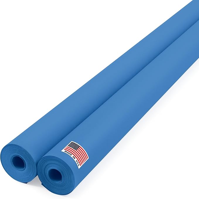 48" x 1200" (100 ft) Dark Blue Kraft Paper Roll (Value Pack of 2), 45 lbs Thickness, Made in USA Colored Kraft Paper for School, Bulletin Board - Odorless, Non-Toxic, Safe for Kids