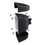 Crowd Control Warehouse - CCW Series WMB-230 Magnetic Wall Mount Retractable Belt Barrier - 30 Foot, Black Belt with Black ABS Case