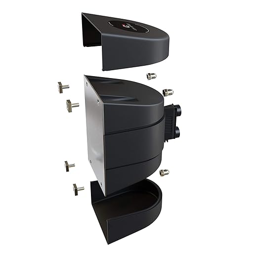 Crowd Control Warehouse - CCW Series WMB-230 Magnetic Wall Mount Retractable Belt Barrier - 30 Foot, Caution Do Not Enter Belt with Black ABS Case