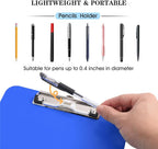 6 PCS Clipboards Bulk with Pen Holder,Standard A4 Letter Size,Plastic Clip Boards 8.5x11 Heavy Duty,Low Profile Clipboard for Men Kids Teacher,Office School Home Work,Blue