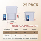 RLAVBL 9x6x2 Shipping Boxes Set of 25, White Corrugated Cardboard Box for Packing, Mailing, Business