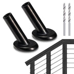 50 Pack 30 Degree Angle Protective Sleeves, Black Cable Railing Corner Protector Sleeve Beveled for 1/8" Wire Rope, T316 Marine Grade Cable Railing Kit with Two Drill Bit for Wood Posts HF039B