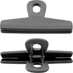 COOK WITH COLOR Food Clips - Wide Heavy Duty Chip Clips, Large Bag Clips for Food Storage with Air Tight Seal Grip, Pack of 4, Grey