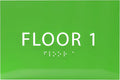6" X4" Floor 1 Sign - ADA Compliant Tactile Graphics Grade 2 Braille Text | Wall Mount Plastic Directional Assistance, Floor Number Sign for Office, Schools, Hospitals, Apartments