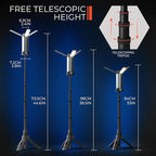 Rechargeable LED Work Light with Stand - Cordless Work Lights Kit 3 Page Head,500/1000/2000 Lumen 3500/6500K Dimmable 6AH Camping Light with Detachable Tripod,Hooks and Carrying Bag