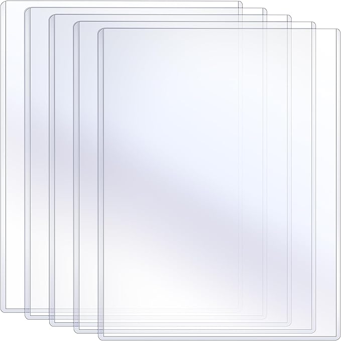 Sherr 5 Pcs Rigid Print Protectors Fit 24 x 36 Inch Poster Paper, Top Loading Page Protectors Plastic Poster Sleeves PVC Clear Sheet Holder to Display Photo Document Magazine Certificate