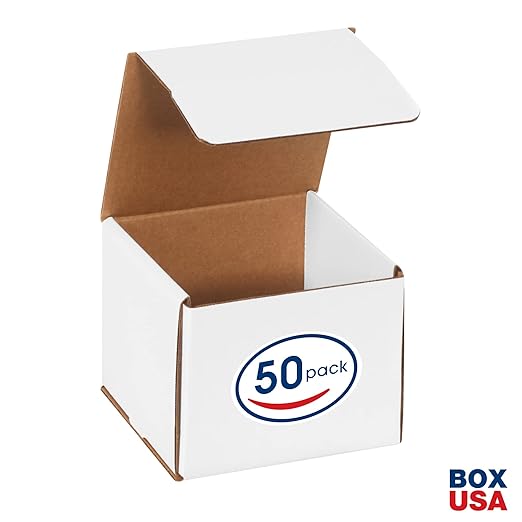 Box USA BM665 6"L x 6"W x 5"H, White (Pack of 50)