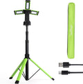 Multi-Directional LED 7000 Lumen Work Light, with Adjustable Tripod Stand and Carry Bag, Rechargeable with USB Power in/Out, Super Bright for Camping, Car Repairing, Barbecue, Workshop