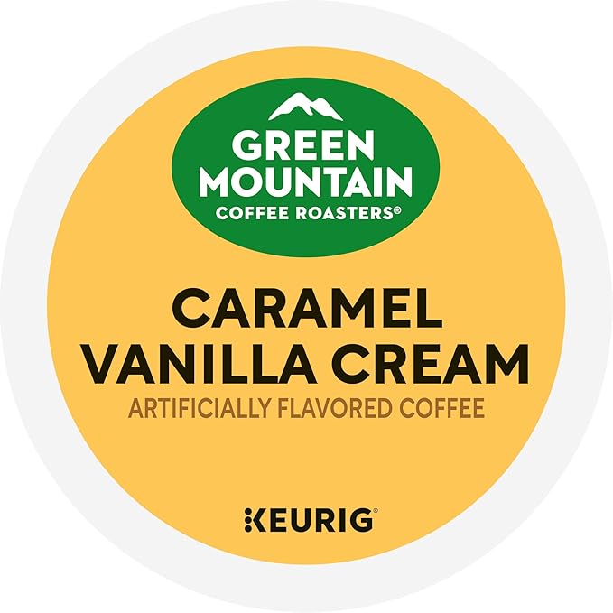Green Mountain Coffee Roasters Caramel Vanilla Cream, Keurig Single Serve K-Cup Pods, Light Roast Coffee, 60 Count, (6 Packs of 10)