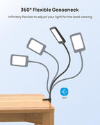 TROND LED Desk Lamp with Clamp, 1000LM Super Bright 3-Level Dimmable Desk Light 6000K Daylight, Extra-Long Flexible Gooseneck Clip on Light, Eye-Care Clamp Lamp for Painting, Workbench,Reading