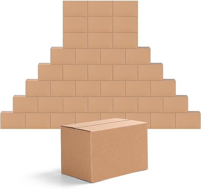 EdenseeLake 40 Pack 8x5x5 inches Shipping Boxes, Corrugated Cardboard Boxes Bulk for Packing, Moving, Mailing, Small Business